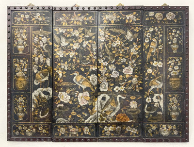 Image for Lot 4 Wall Panels with Bird and Flower Motif