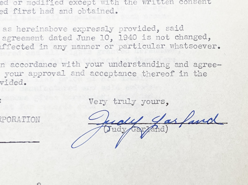 Judy Garland Signed Contracts