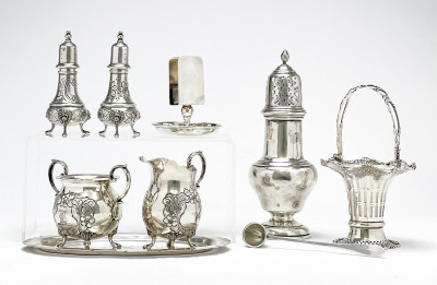 Image for Lot Assortment of Sterling Silver Table Articles, 9 Pcs