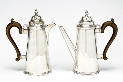 Image for Lot Pair of Sterling Silver Café-Au-Lait Pots