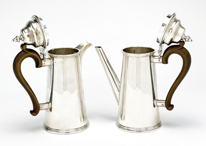 Pair of Sterling Silver Café-Au-Lait Pots
