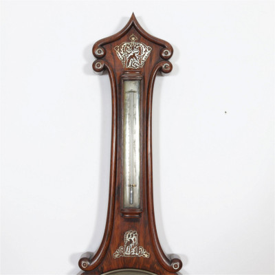 Victorian MOP Inlaid Barometer, Amadio, c.1860