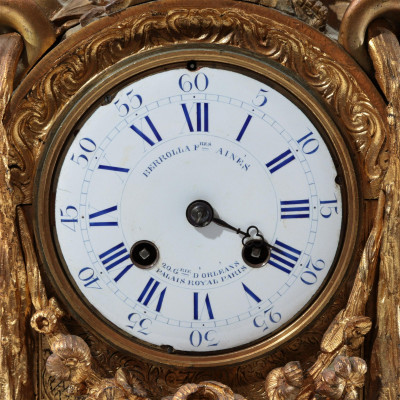 Louis XVI Style Ormolu & Marble Figural Clock, 19C