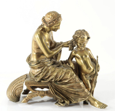 Image for Lot Alfred Louis Habert - Blindfolding Cupid, Bronze