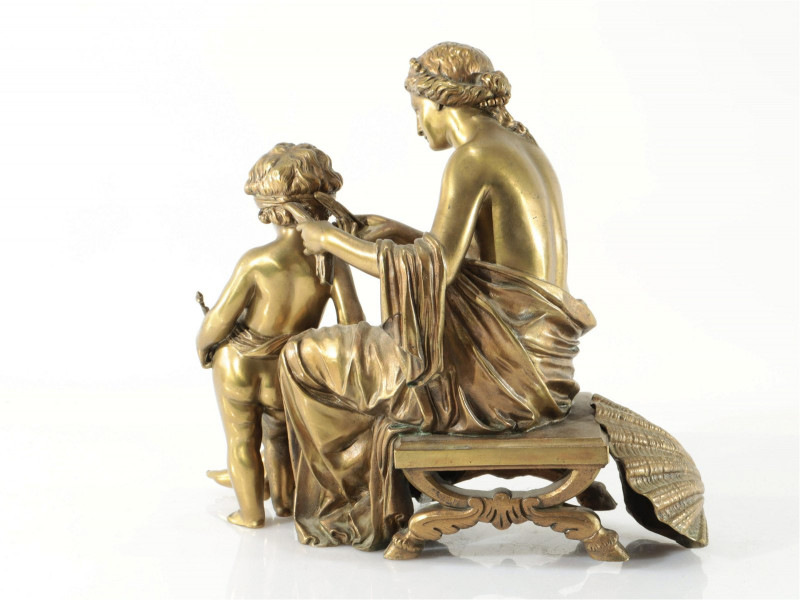 Alfred Louis Habert - Blindfolding Cupid, Bronze