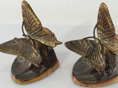 Four Pairs Vintage Bookends - Butterflies, Deer