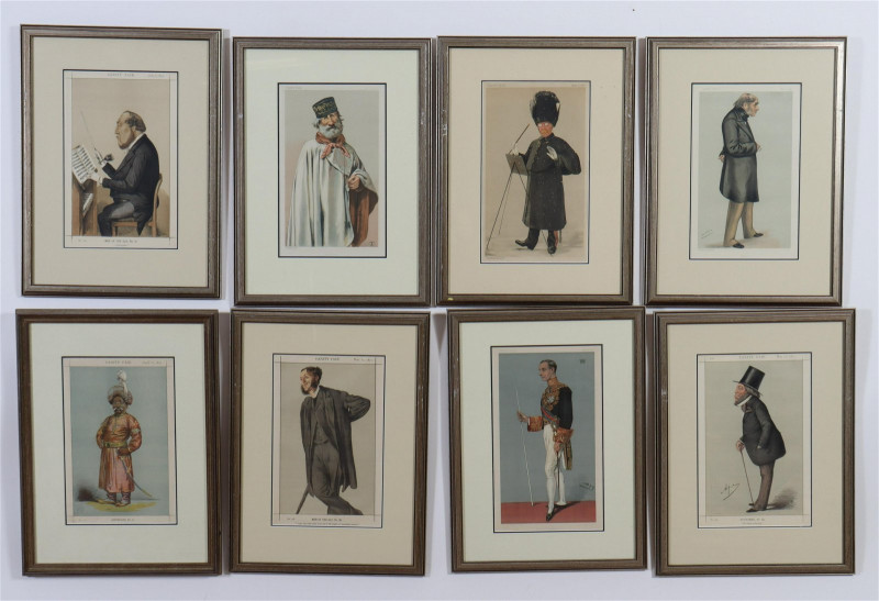8 Framed Vanity Fair Caricature Prints