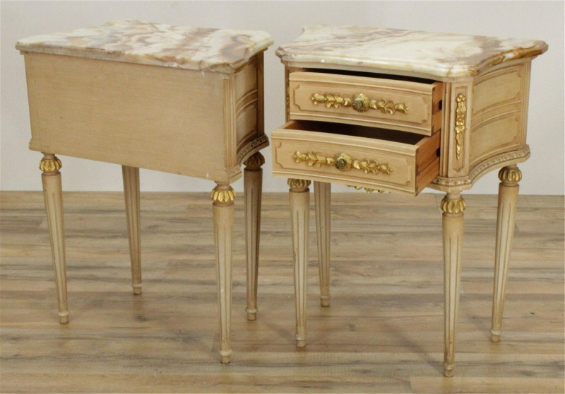 Pair of Louis XVI Style Two Drawer Night Stands