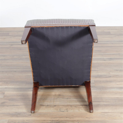 French Rosewood and Silk Upholstered Boudoir Chair