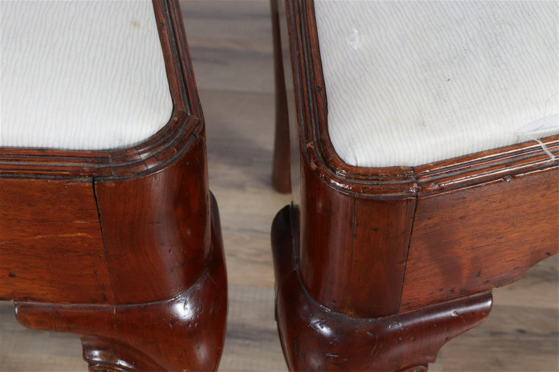Pair Queen Anne Style Mahogany Side Chairs