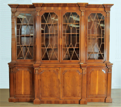 Image for Lot Georgian Style Yew Wood English Breakfront