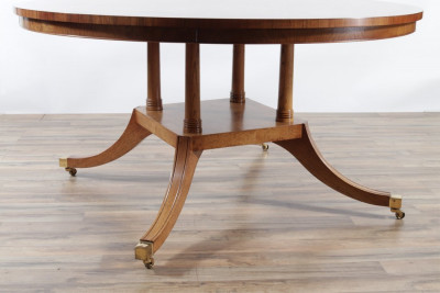 Regency Style Round Oak Dining Table