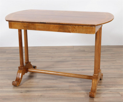 Image for Lot 19th C. Biedermeier Inlaid Library Table