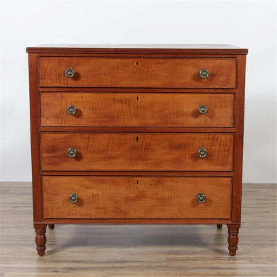 Image for Lot 19th C. Sheraton 4 Drawer Chest