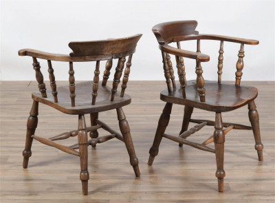 7 English Windsor Chairs, High Wycombe, marked