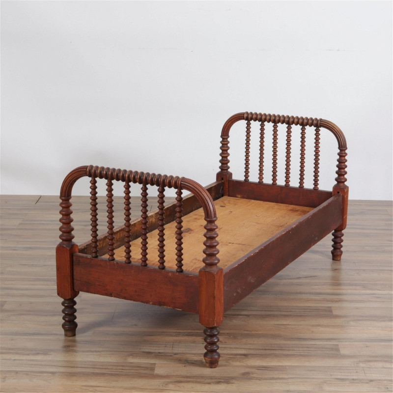 American Bobbin-Turned Cherry Child's Bed, 19th C.