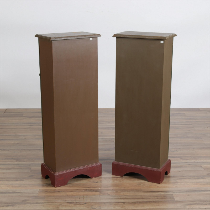 Pair Trompe L'Oleil Painted Cabinets