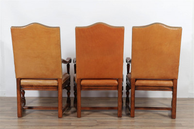 6 Ralph Lauren Leather Hither Hills Throne Chairs