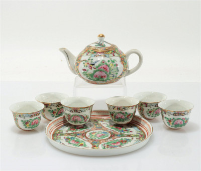 Image for Lot Chinese Export Rose Medallion Miniature Tea Set