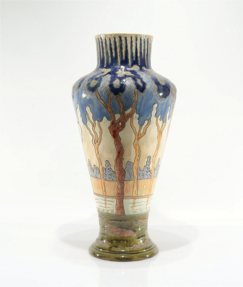 Continental Arts & Crafts Ceramic Vase, 19/20th C.