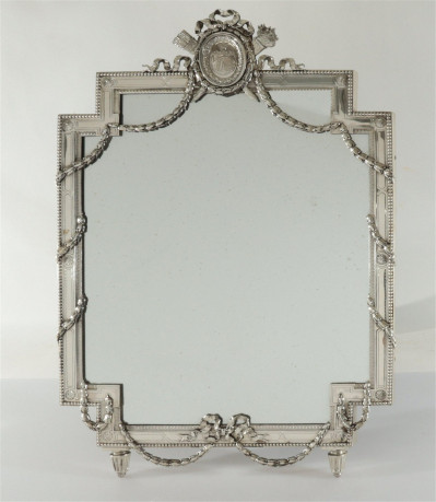 Image for Lot Dutch Classical Style Silverplate Dressing Mirror