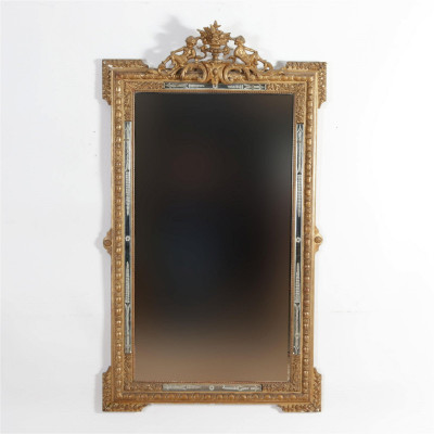 Image for Lot Classical Style Giltwood & Comp Etched Mirror