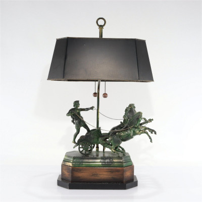 Image for Lot French Empire Style Chariot Table Lamp