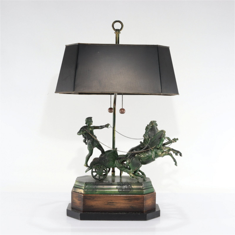 French Empire Style Chariot Table Lamp