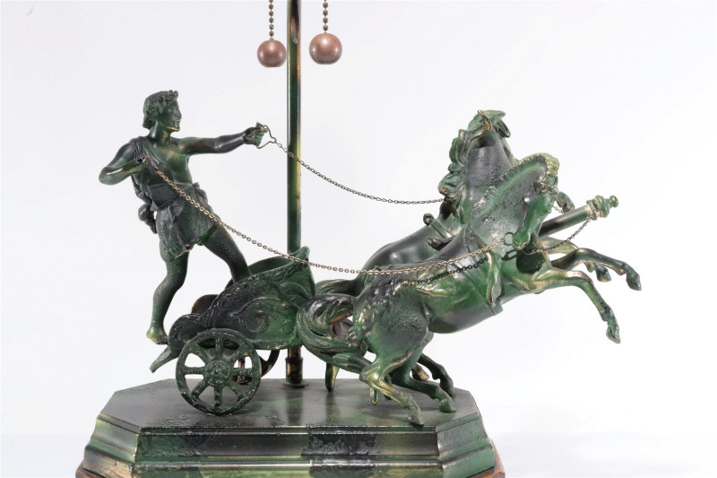 French Empire Style Chariot Table Lamp