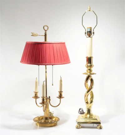 Image for Lot 2 Lamps - French Style Bouillotte & Barley Twist