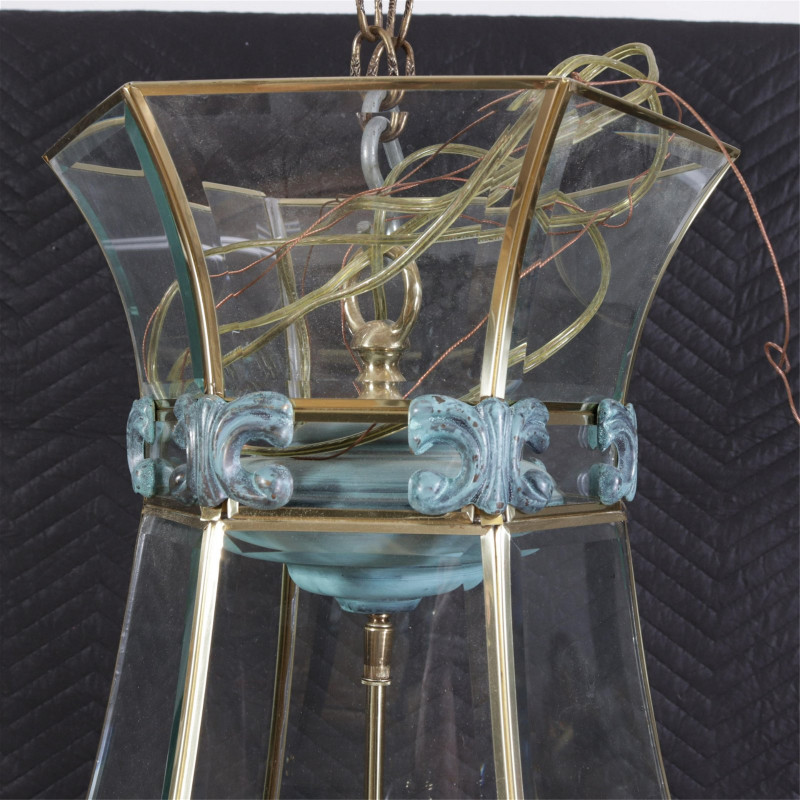 Georgian Style Brass & Metal Lantern/Chandelier