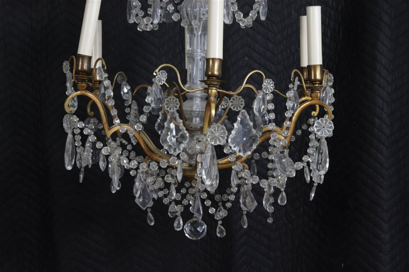 Louis XV Style Brass & Glass 6-Light Chandelier