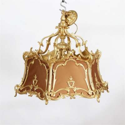 Image for Lot Rococo Style Gold Finished Pendant Light