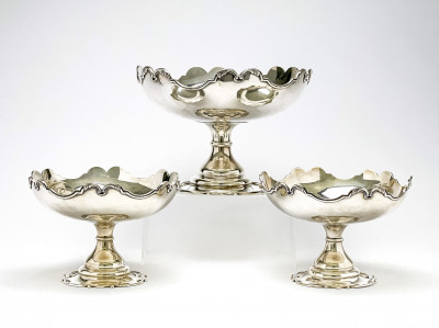 Image for Lot Group of Three Sterling Silver Tazzas