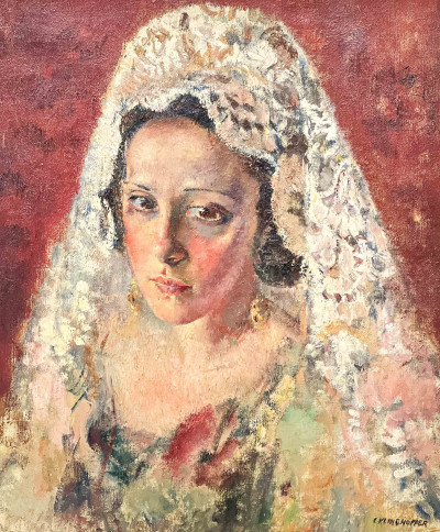Image for Lot Clara Klinghoffer - Girl with White Mantilla