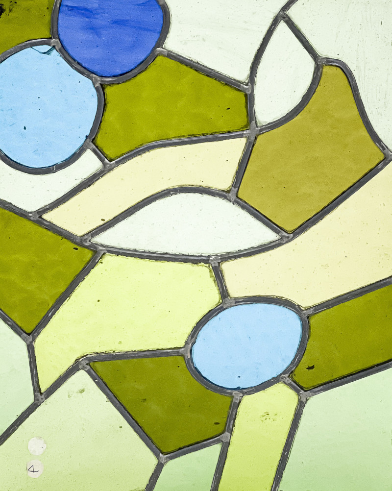 Group of 8 Abstract Stained Glass Panels