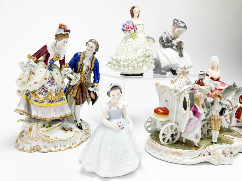 Group of 7 English and Continental Porcelain Figures