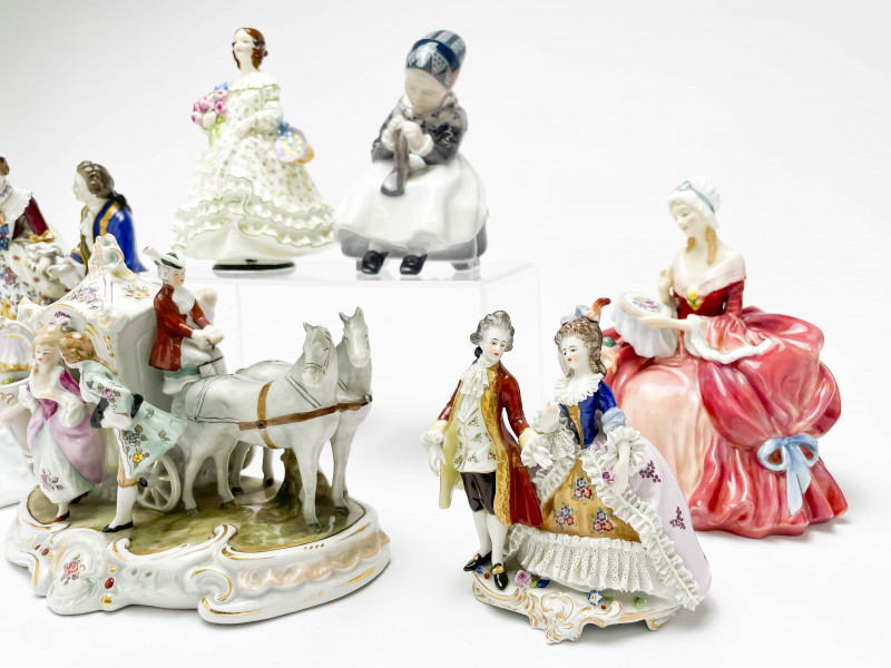 Group of 7 English and Continental Porcelain Figures