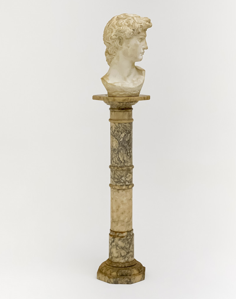 Classical Style Plaster Bust raised on Marble Pedestal