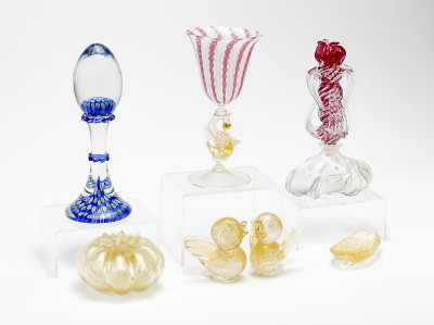 Assorted Italian Glass Table Articles, 7 Pcs.