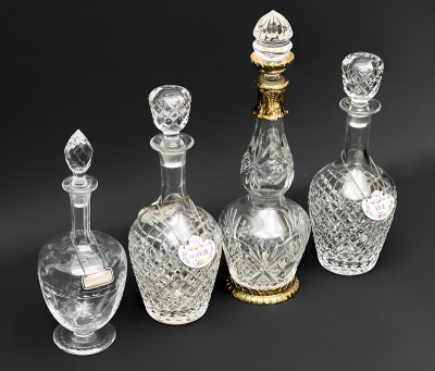 Group of 4 Crystal Decanters