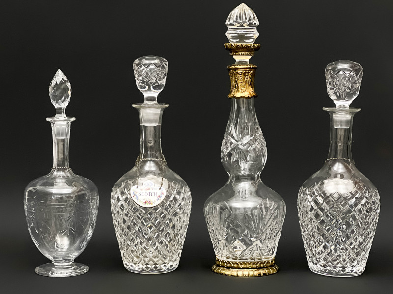 Group of 4 Crystal Decanters