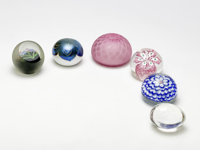 Collection of 6 Glass Paperweights