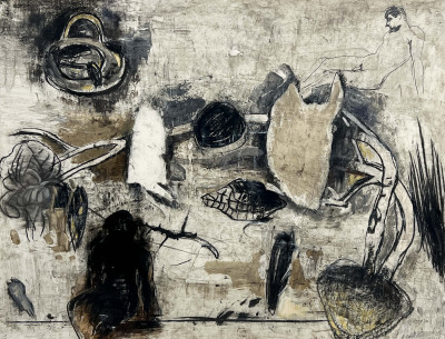 Image for Lot Chihung Yang - Untitled (Black and Brown Composition)