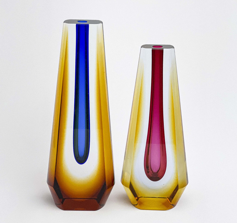Pavel Hlava - Sommerso Vases, Set of 2