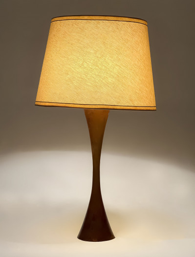 Image for Lot Tall Patinated Metal Table Lamp