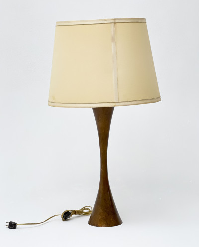 Tall Patinated Metal Table Lamp