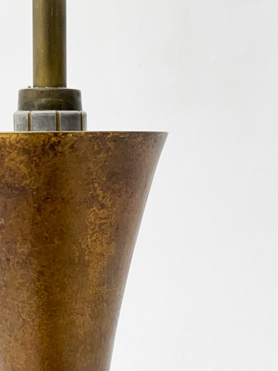Tall Patinated Metal Table Lamp