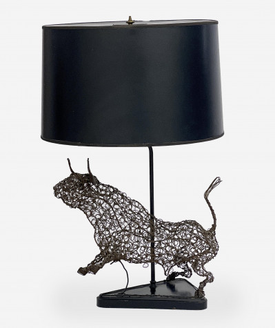 Image for Lot Sculptural Bull Lamp