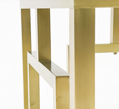 Contemporary Brass and Glass Coffee Table